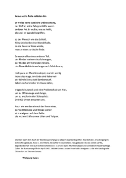 Keine sechs Ärzte retteten ihn