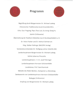 Programm der Verleihung der Arthur von Rosthorn Medaille 2019