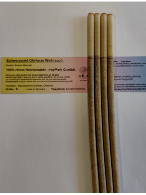 Therapie-Ohrkerze gr6 - Weihrauch (4 St.) Standard-Größe
