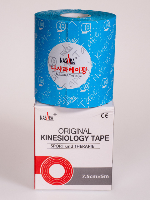 Nasara Kinesiologisches Tape, blau 7,5 cm x 5 m breit