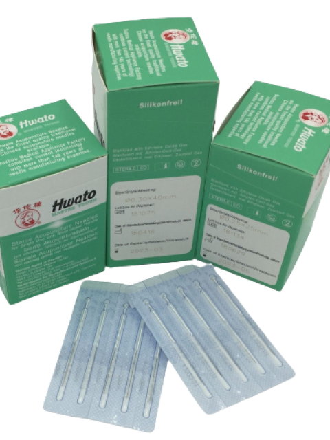 0,20 x 40mm, Hwato Akupunkturnadeln Master Touch, 100 Stück mit Silberwendelgriff