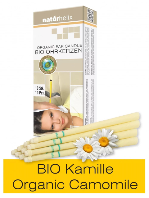 10er Packung Naturhelix BIO-Ohrkerzen Kamille Bio Öl