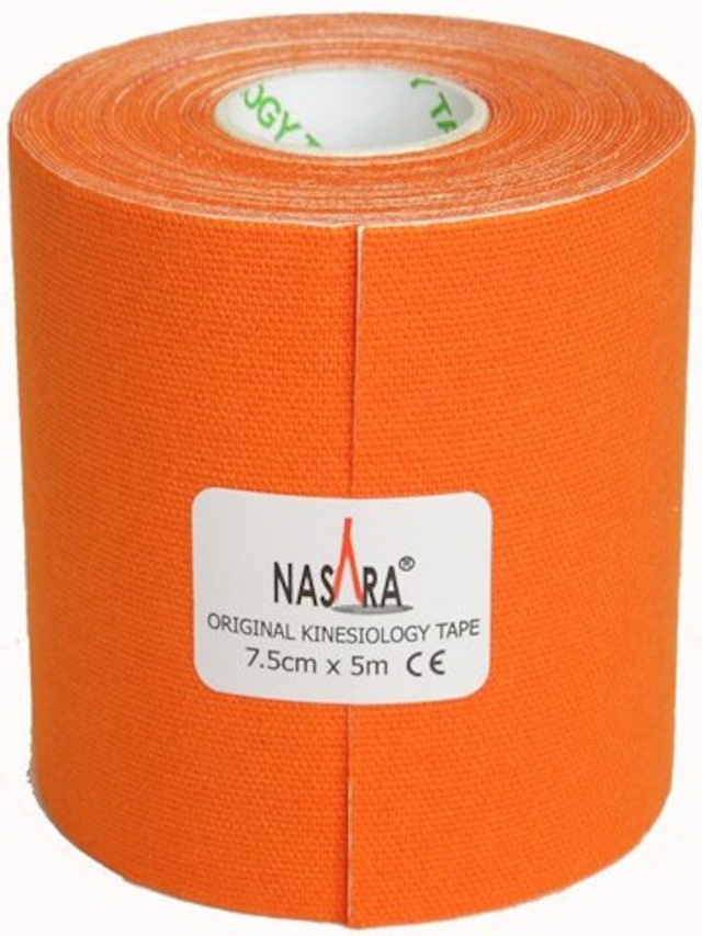 Nasara Kinesiologisches Tape, orange 7,5 cm x 5 m breit
