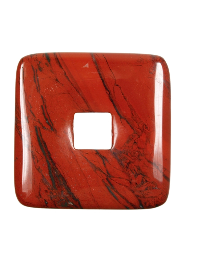 Donut quadratisch Jaspis (rot), 30mm