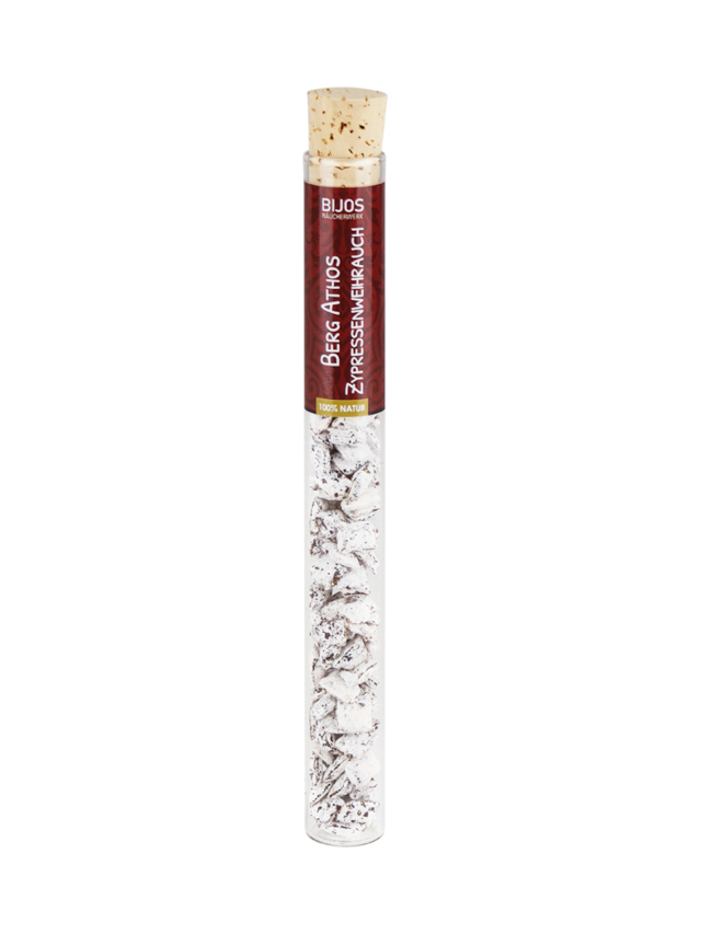 Bijos Räucherharze Berg Athos Weihrauch Zypresse, ca. 35ml Röhrchen