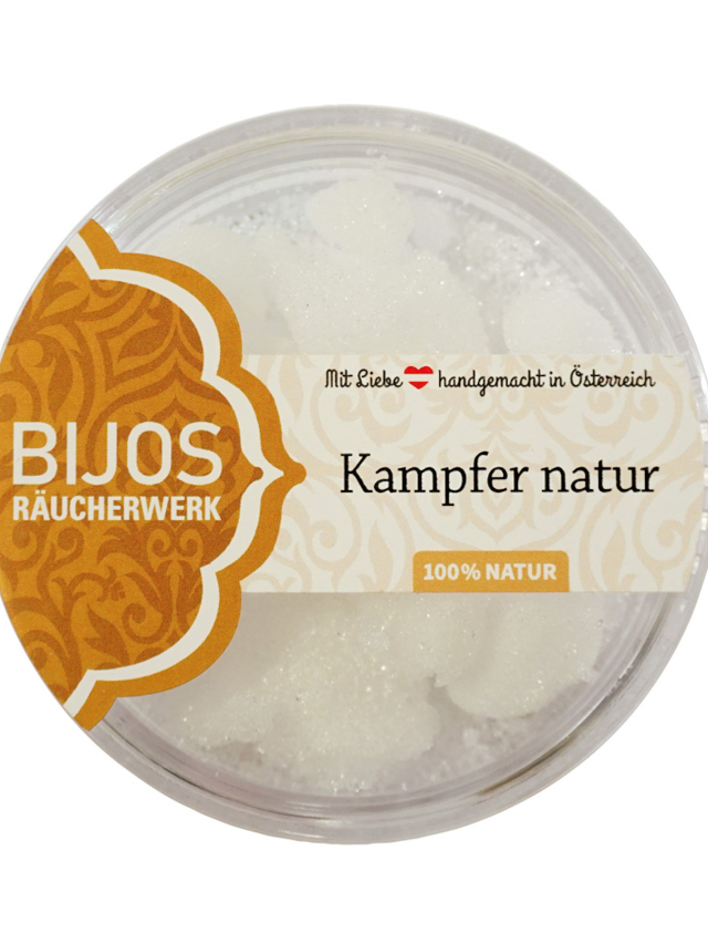 Bijos Räucherharze Kampfer naturrein, ca. 15,5g Glastiegel