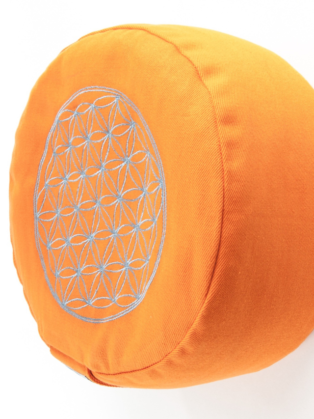 Meditationskissen m. Blume d. Lebens orange