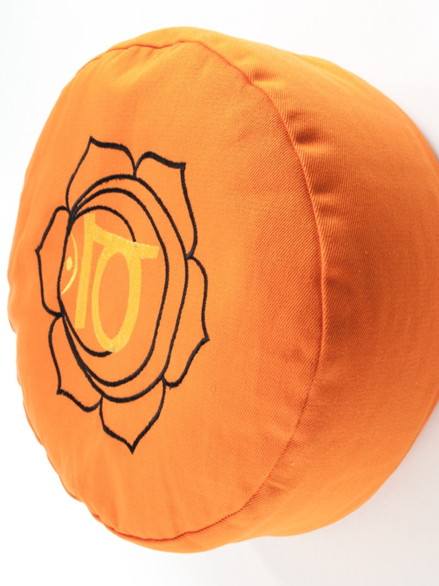 Sakralchakra Meditationskissen 36 x 15cm gefüllt mit Buchweizen