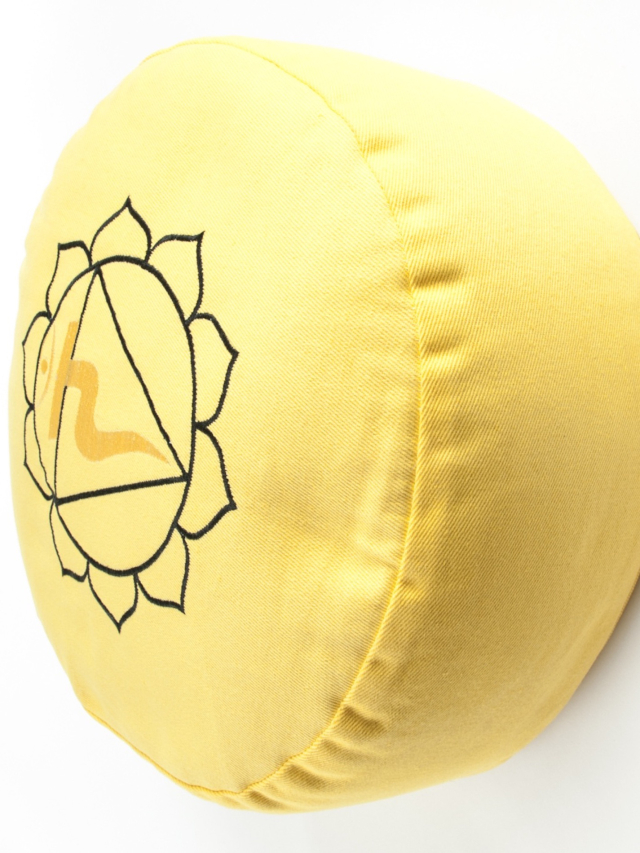 Solarplexuschakra Meditationskissen 36 x 15cm gefüllt mit Buchweizen